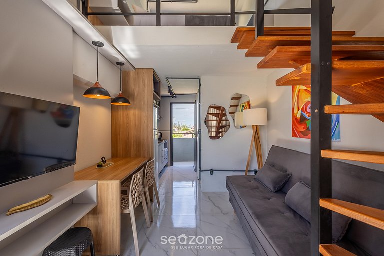 Loft Moderno c/Varanda a 50m da Praia PLO0001