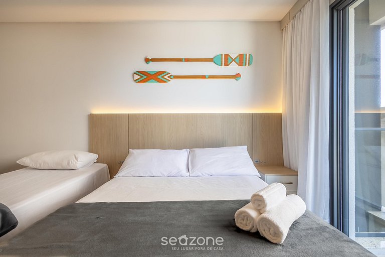 Estúdio c/ Varanda a 50 m da Praia PSO0405