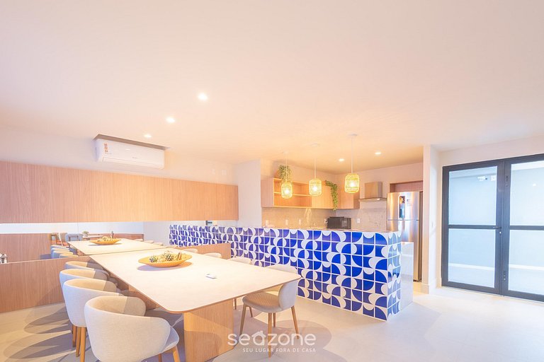 Studio em Cond. c/ Piscina e Vista mar SBZ0207