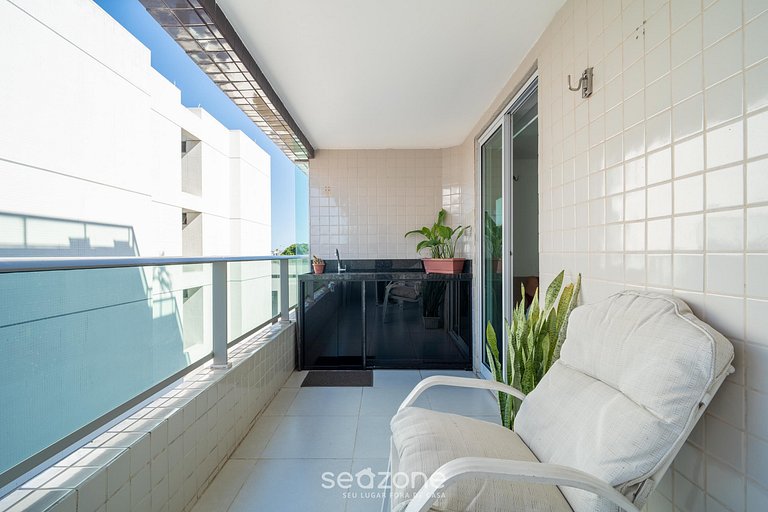 Apto em Cond. c/ Piscina a 110m da Praia VEM0306