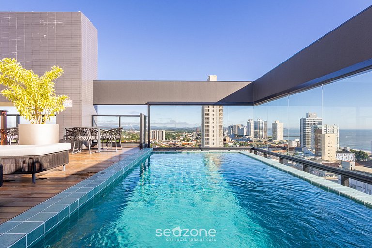 Apto c/ Churrasq. e Vista Parcial Mar ALE0803