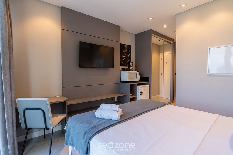 Apartamento aconchegante com vista para o mar