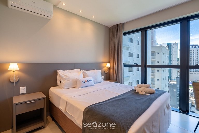 Apartamento aconchegante com vista para o mar