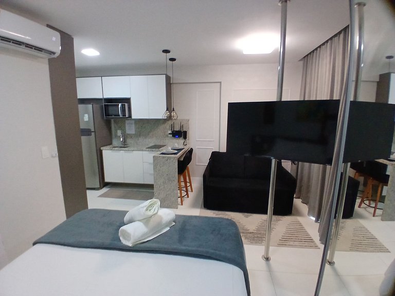 Estúdio Vista Parcial Mar a 300m Praia PSP0809