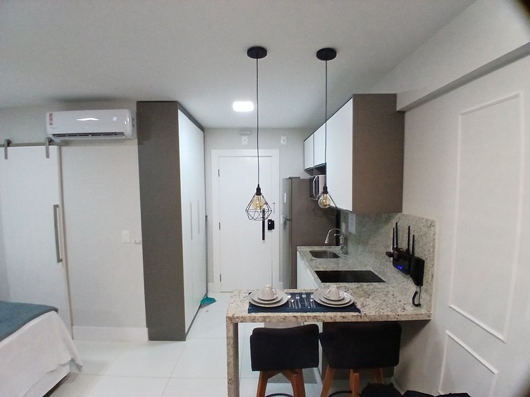 Estúdio Vista Parcial Mar a 300m Praia PSP0809