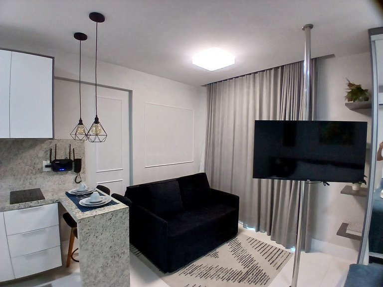 Estúdio Vista Parcial Mar a 300m Praia PSP0809