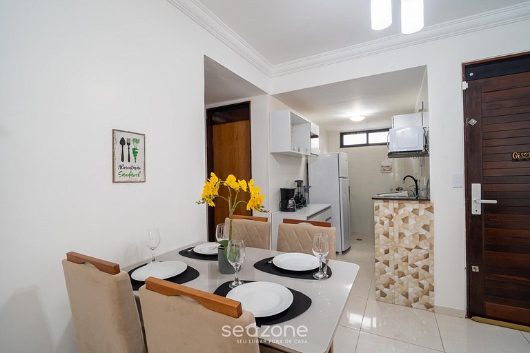 Apto 2 Quartos a 260m da Praia EMH0104