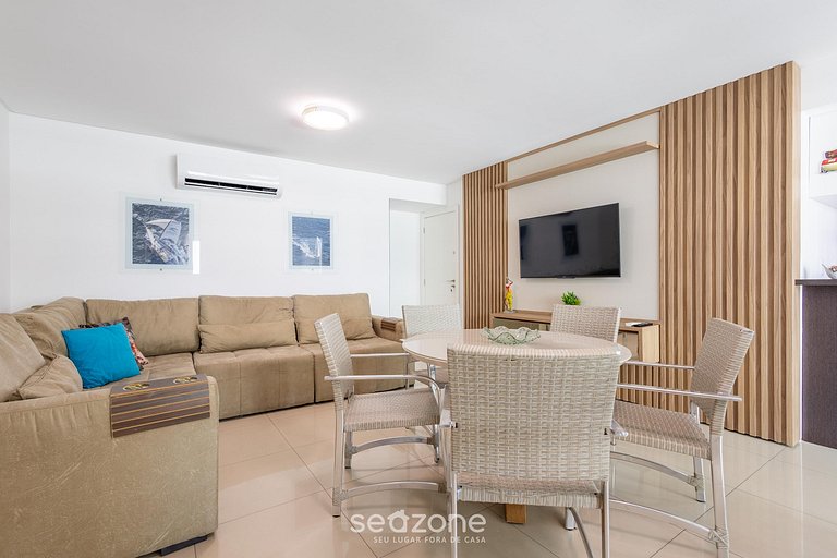 Apto c/ churrasq. a 450m da praia EST0404