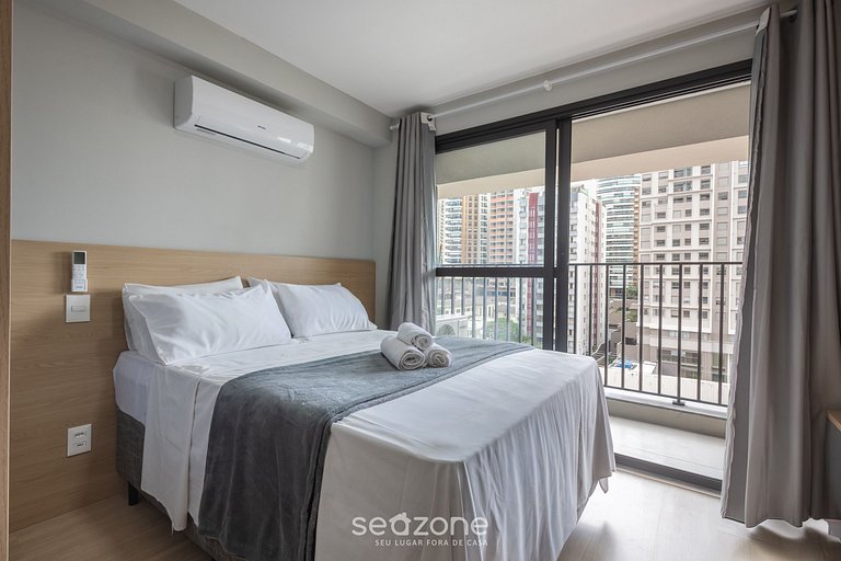 Moderno em prédio c/ sacada em Perdizes CEP00427
