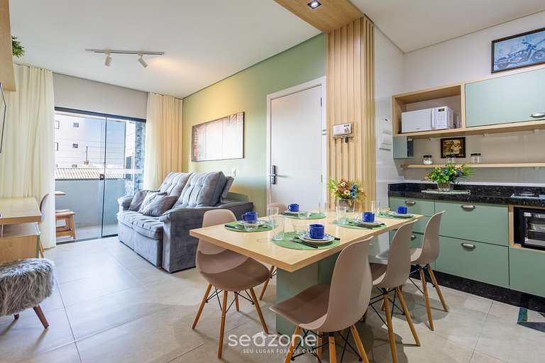 Apart moderno c/ parrilla privada Piçarras CCN0169