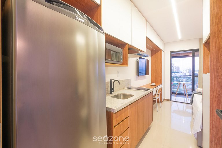 Studio c/ vista Mar em cond. c/ piscina JDN0911