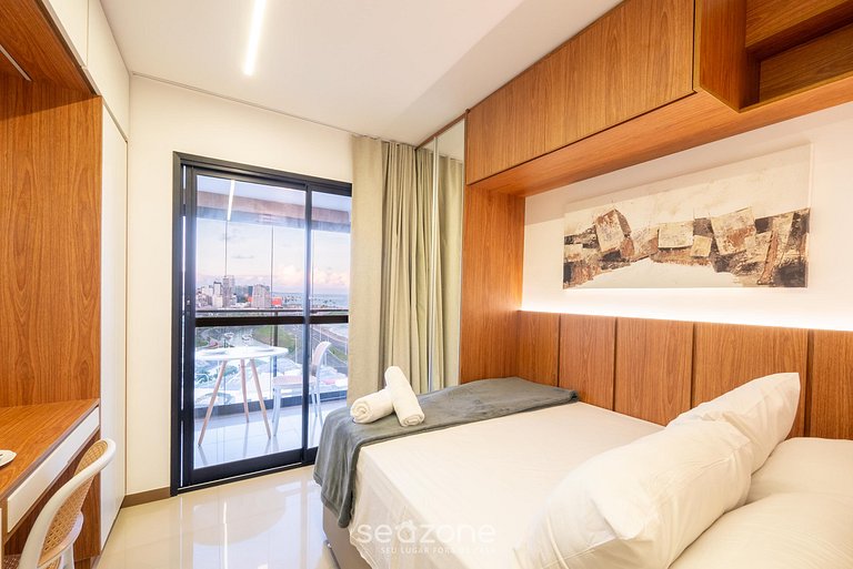 Studio c/ vista Mar em cond. c/ piscina JDN0911