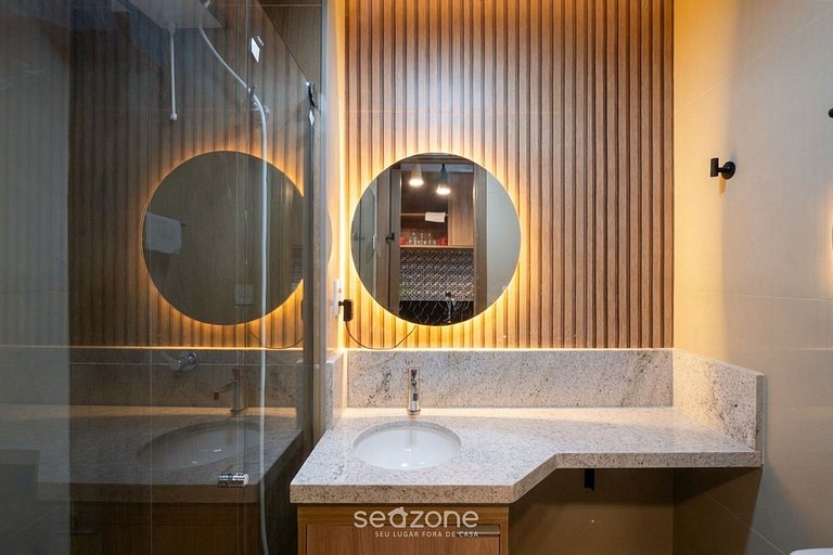 Studio em Cond. c/ Pisc. vista lateral mar JDN0216