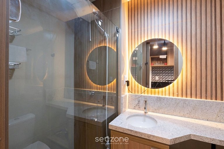 Studio em Cond. c/ Pisc. vista lateral mar JDN0216