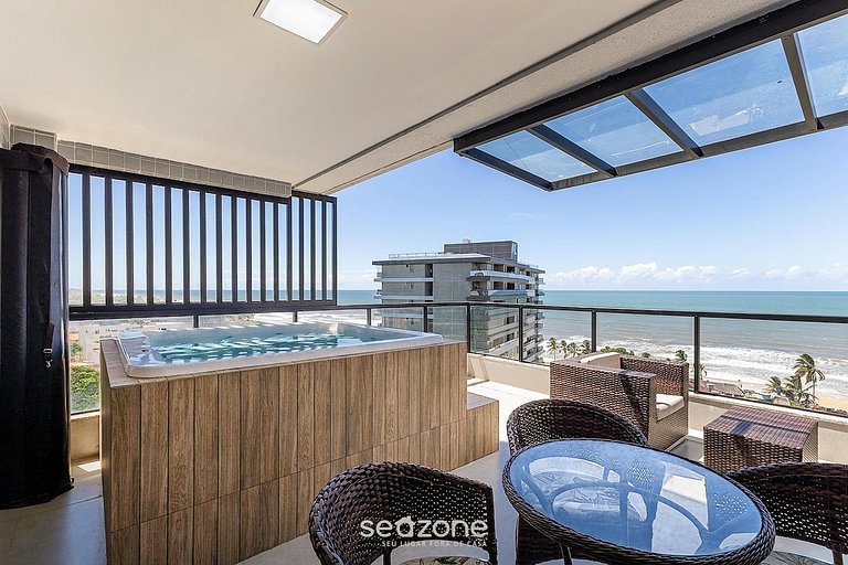 Depto en Cond. c/ Jacuzzi priv y Vista Mar CLI0018