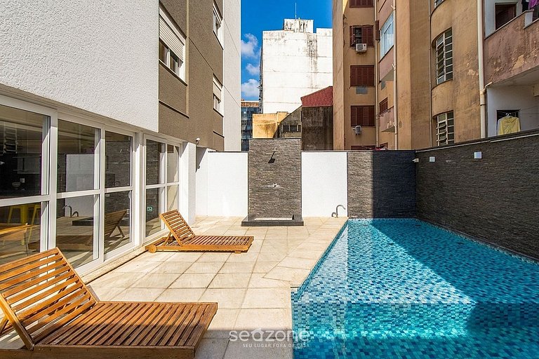 Studio em cond. c/ piscina em POA PUE0308