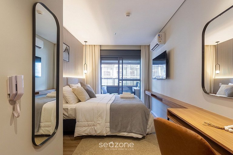 Studio en Cond. c/ Balcón en Bela Vista HMJ0606