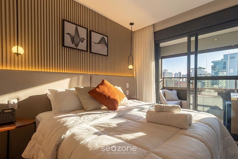 Studio c/ sacada em cond. na Bela Vista HMJ0916