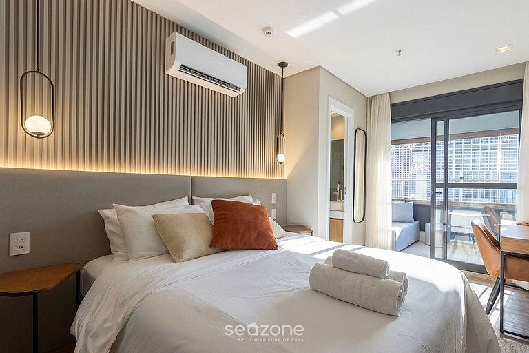 Estudio en Cond. c/ Balcón en Bela Vista HMJ0704