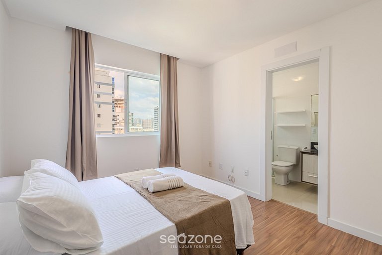 Apto 450m da praia c/ churrasq. e 3 suítes TAH0602