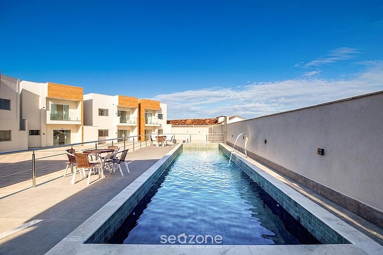 Apto em Cond. c/ Piscina e Vista Mar ALM0009