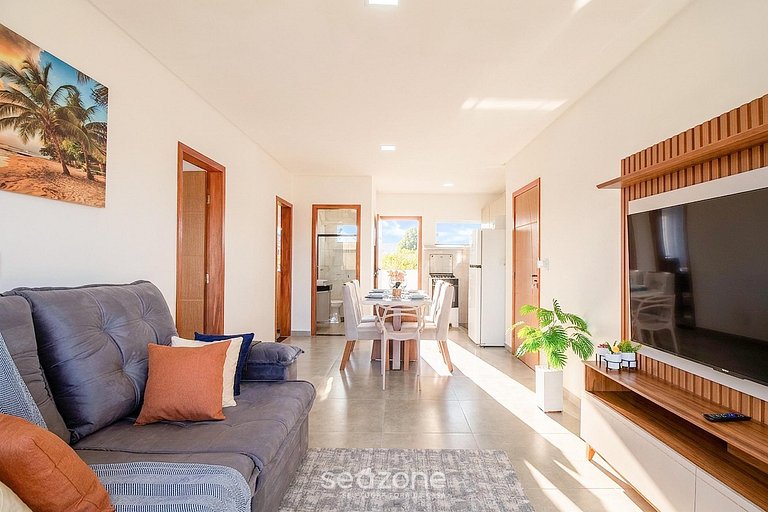 Apto em Cond. c/ Piscina e Vista Mar ALM0009