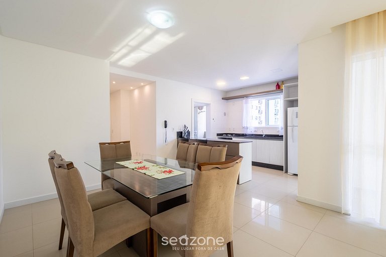 Apto 450m da praia c/ churrasq. e 3 suítes TAH0602