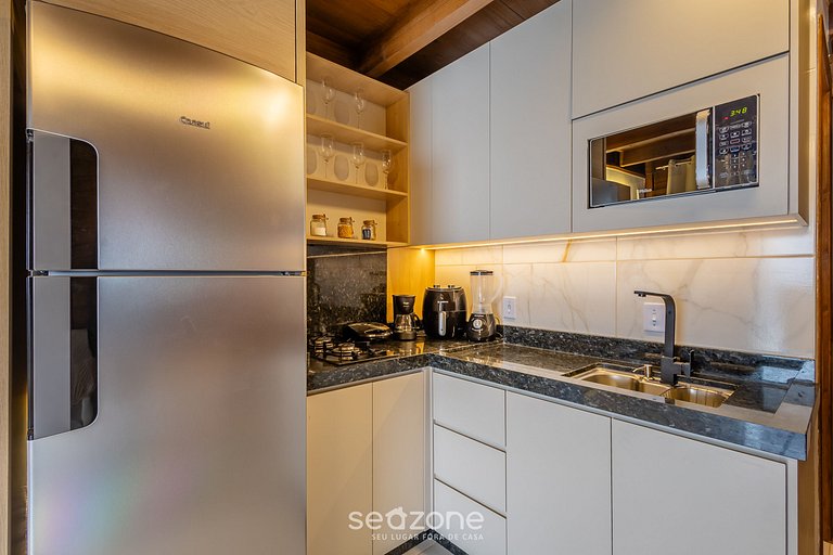 Chalé c/ varanda a poucos minutos da praia VIL0001