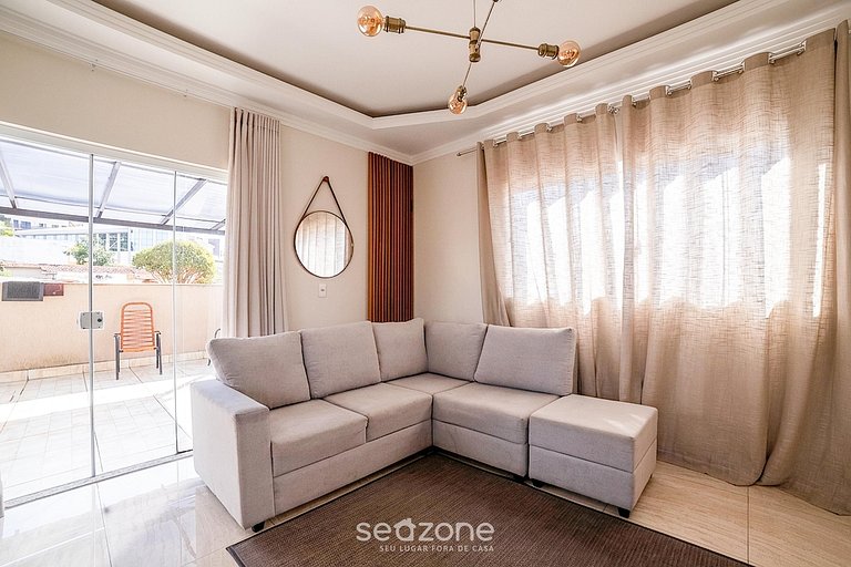 Apartamento espacioso con balcón en Poços FLU0007
