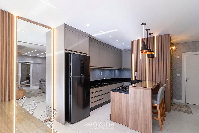 Apt c parrilla 90m de la playa de Perequê RIH0902