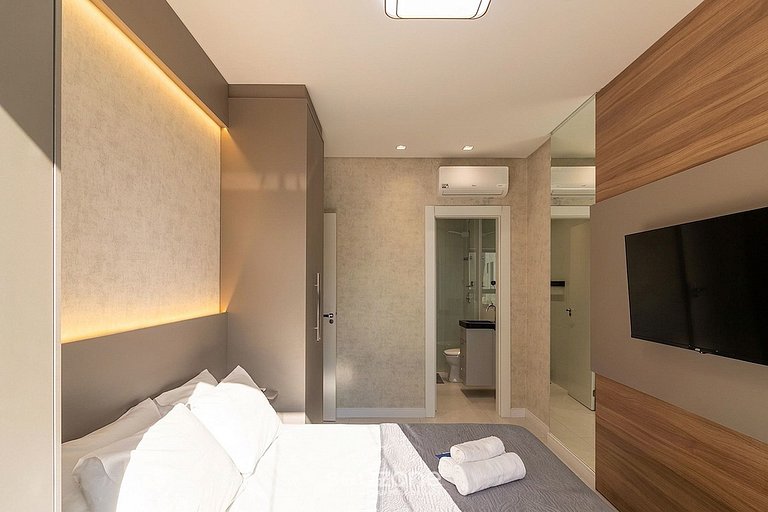 Apt c parrilla 90m de la playa de Perequê RIH0902
