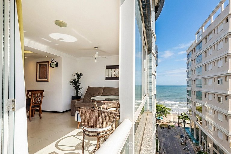 Apto vista mar c/ churrasq. a 50m da Praia ATT0602