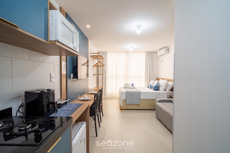 Studio em Cond. c/ Piscina e Coworking AZZ0305