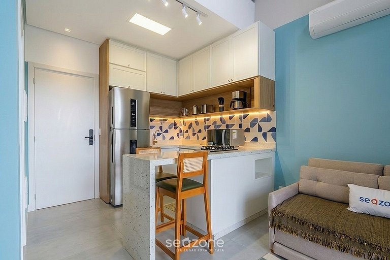 Apto. c/ balcón en Cond. a 500m de Playa LAN0204