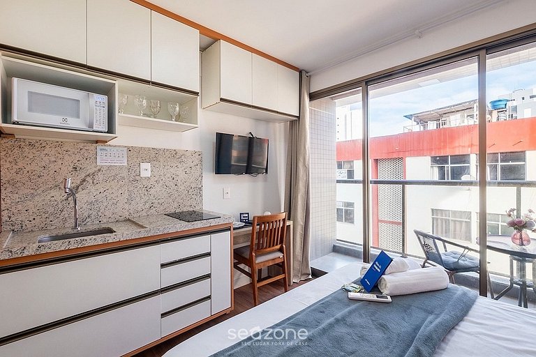 Studio em Cond. c/ Piscina perto da praia CAO0805