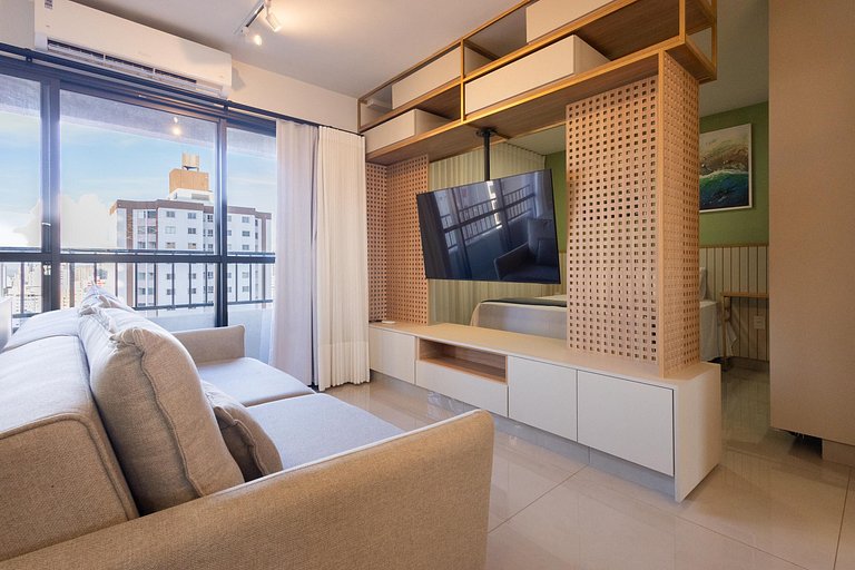 Estudio en cond. c/ piscina y vista RBN2106
