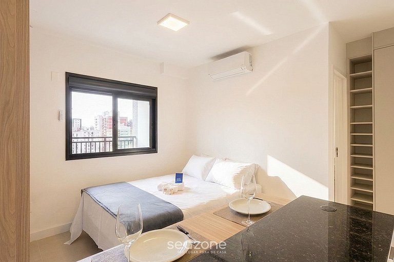 Studio bien ubicado en cond. con piscina SRU1409