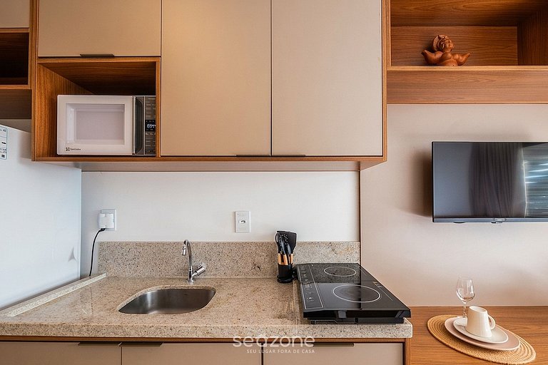 Studio em Cond. c/ piscina e vista HFO0410