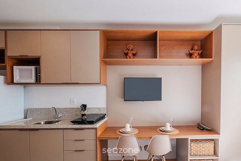 Studio em Cond. c/ piscina e vista HFO0410