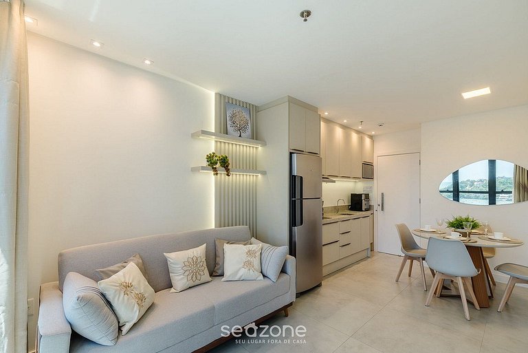 Apartamento c/ vista para o mar a 280 metros da praia MHF150