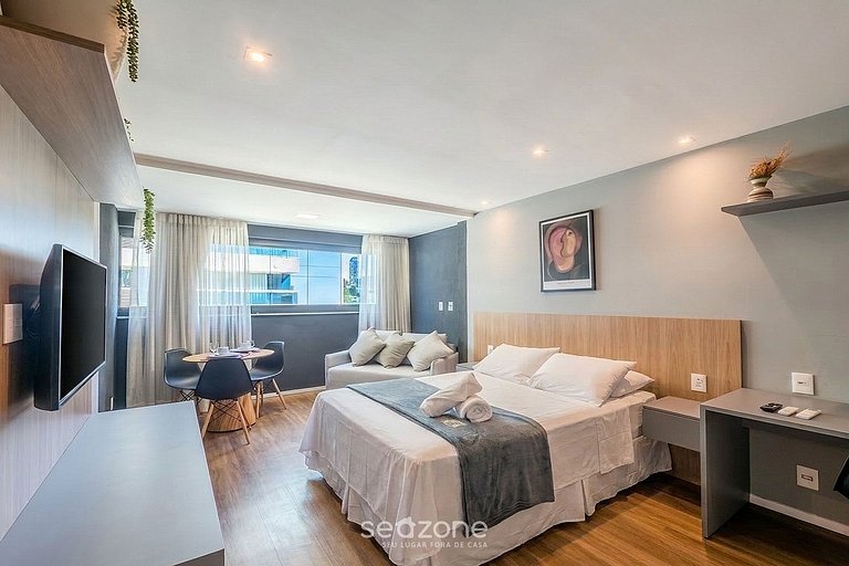 Estudio en cond. con piscina cerca del mar ARU0123