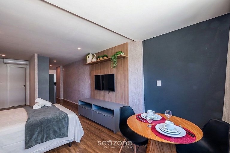 Estudio en cond. con piscina cerca del mar ARU0123
