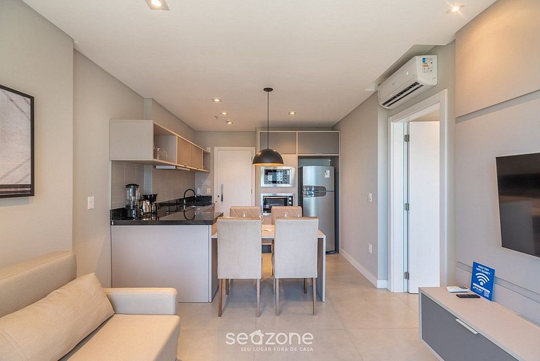 Apartamento com vista para o mar em condomínio a 280 metros