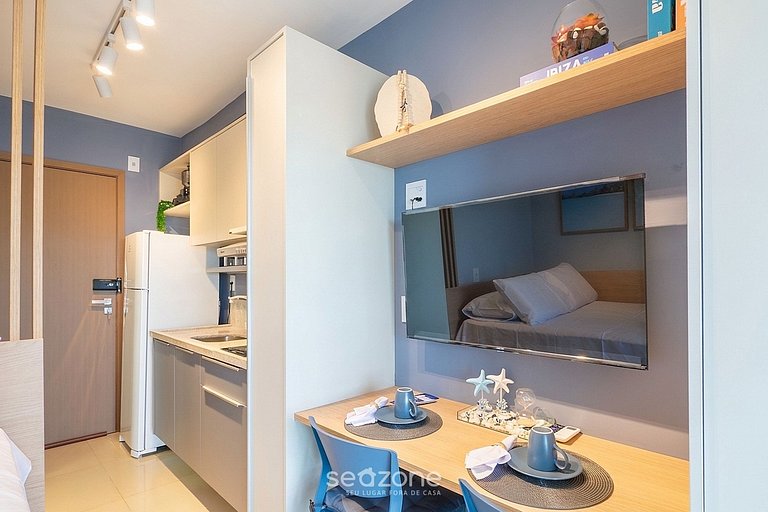 Studio c/ vista mar em Cond. c/ piscina JDN0215