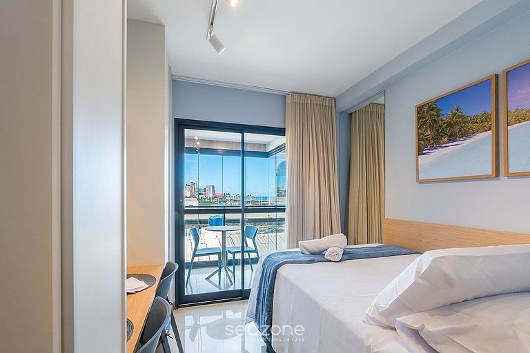 Studio c/ vista mar em Cond. c/ piscina JDN0215