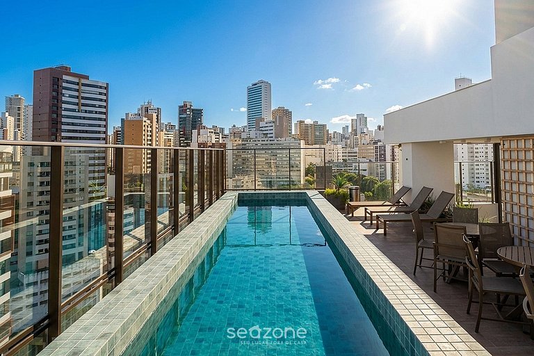 Studio em Cond. c/ Piscina e Varanda EUB0801