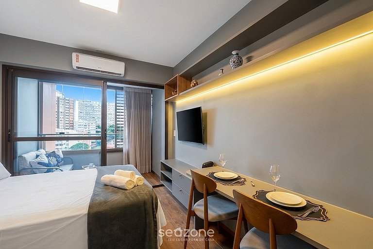 Studio en Cond. c/ Piscina y Balcón EUB0801