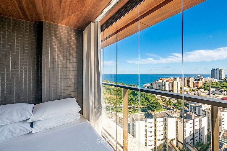 Conforto. c/ vista mar em Cond. c/ piscina EDF1007