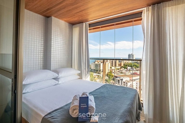 Conforto. c/ vista mar em Cond. c/ piscina EDF1007