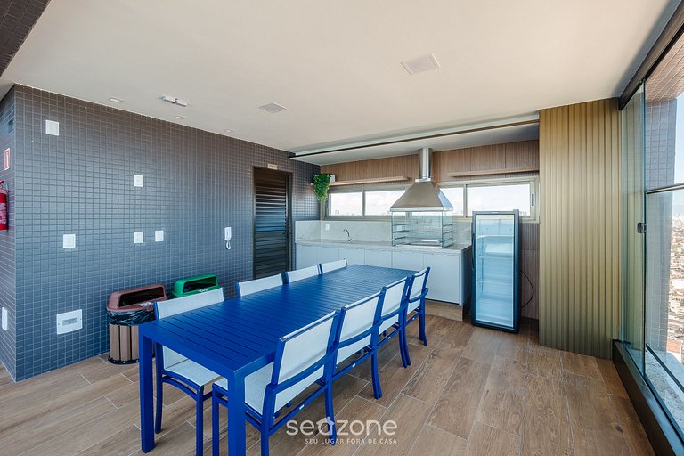 Conforto. c/ vista mar em Cond. c/ piscina EDF1007